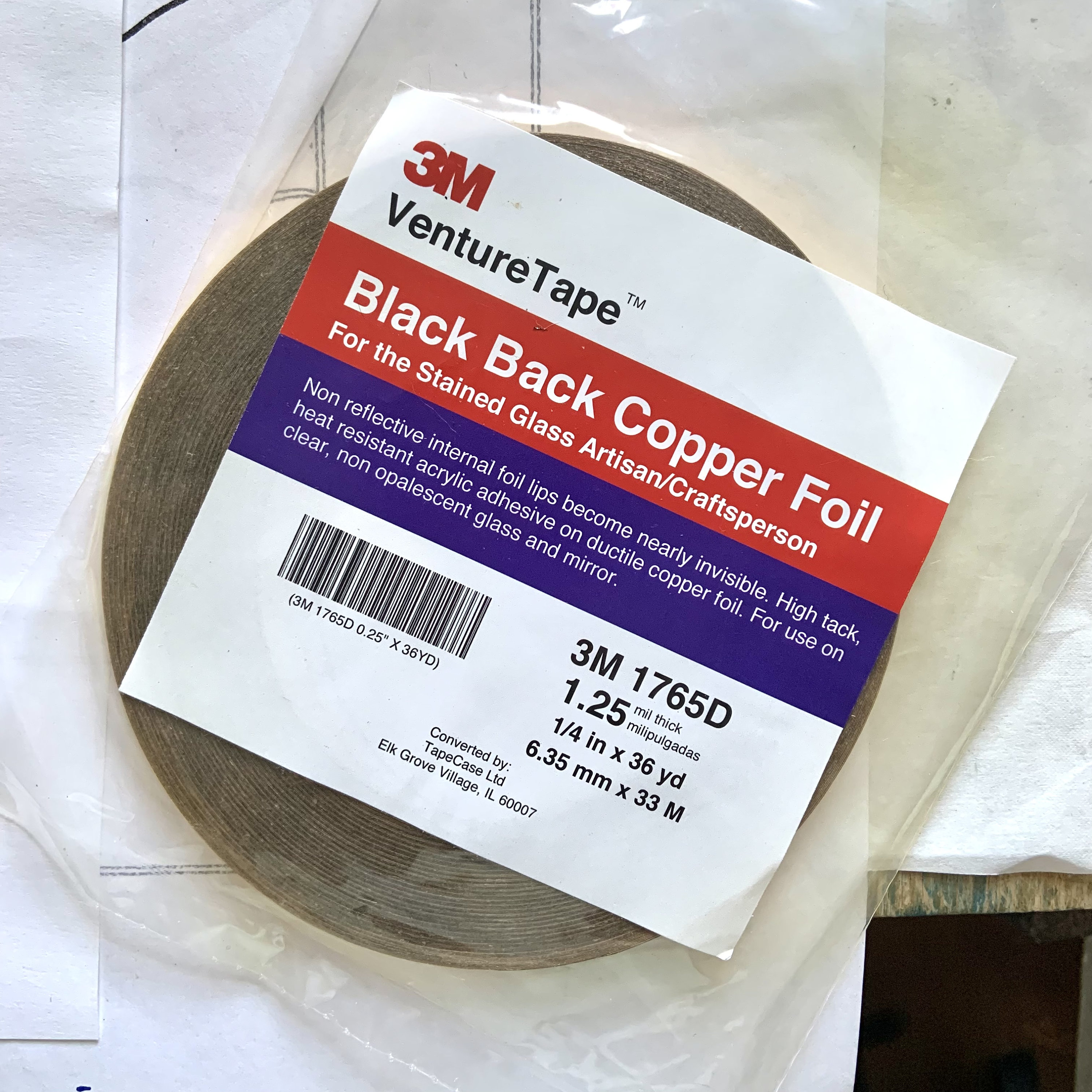 New Venture Regular Copper Tape 1/4 Stained Glass Foil