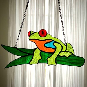 PATTERN | Tree Frog stained glass pattern | Digital Download | Frog