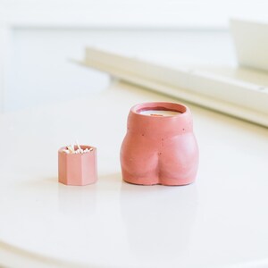 Anthea Coconut Soy Candle |Soy Candle| Body Candle| Butt Candle| Wooden Wick Candle|Cement Candle|Concrete Candle|Handmade|Unique Candles|