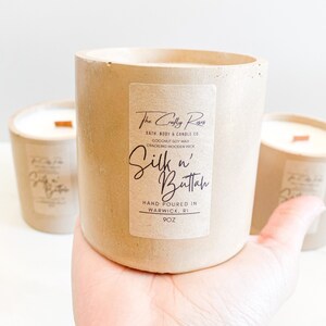 Silk N’ Buttah Coconut Soy Candle|Soy Candle|Wooden Wick Candle|Cement Candle|Concrete Candle|Handmade |Cement Planter|Unique Candles|