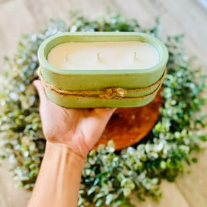 Ginger Apple Candle, Eco Friendly Candle, Cozy, Soy, Candle, Wooden Wick Candle, Cement Candles, Planter, Candle Gifts for her, Fall Candle