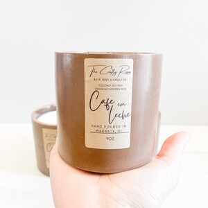 Café Con Leche Coconut Soy Candle|Soy Candle|Wooden Wick Candle|Cement Candle|Concrete Candle|Handmade |Cement Planter|Unique Candles|