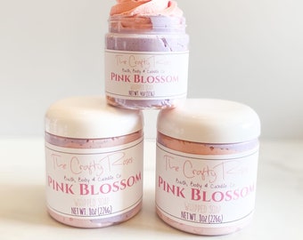 NEW! Pink Blossom Whipped Soap |  Bath Whip  |Gift | Self Care | Spa | Pink Soap | Foaming Bath Whip| Whipped Soap | Shaving Soap |