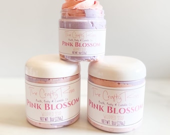 Pink Blossom Whipped Soap | Citrus Floral Bath Whip