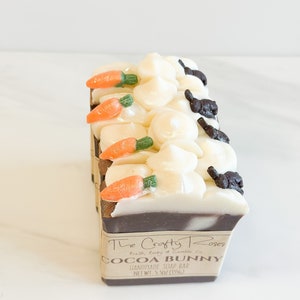 NEW! Cocoa Bunny Soap Bar| Easter Soap| Chocolate Soap |Natural Soap|Cold Process Soap|Artisan Soap|Rustic Soap| Soap|Unique Soap|