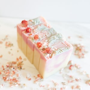 Garden Fairy Soap Bar| Floral Soap | Natural Soap | Cold Process Soap | Artisan Soap | Vegan Soap | Cherry-blossom Soap | Handmade Soap