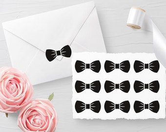 Set of 10 Bow Tie decals, Envelope Seals, Birthday seals, Glass decals, Invitation Seals, Planner Stickers - 30 different colors available