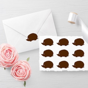 Set mit 10 Aufklebern, Igel Aufkleber, Umschlag Aufkleber, Geburtstag Aufkleber, Glas Aufkleber, Aufkleber für Einladungen, Planer Aufkleber in 30 verschiedenen Farben erhältlich