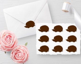 Set of 10 Hedgehog Decals, Envelope Seals, Planner Stickers - Multiple Colors and Sizes available