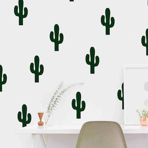 Set di adesivi murali Cactus, set di adesivi murali con motivi, adesivi con coriandoli - Disponibili in vari colori, dimensioni e quantità