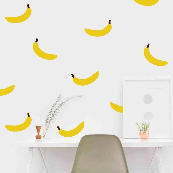 Set Bananen Wandtattoos Set Aufkleber Wandmuster Aufkleber Konfetti Aufkleber - Mehrere Farben, Größen und Mengen verfügbar