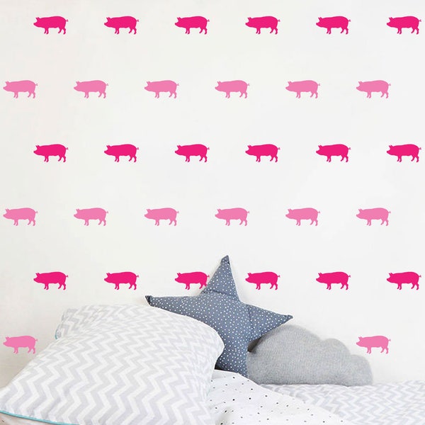 Set of Pig wall decals set stickers wall pattern decals confetti decals- Multiple Colors, Sizes and Quantites available