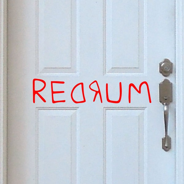 REDRUM wall decal Shining Murder vinyl sticker wall art mural available in 13 different sizes and 30 different colors