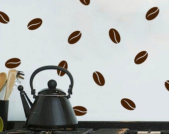 Set of Coffee Bean wall decals set stickers Confetti - Multiple Colors, Sizes and Quantites available