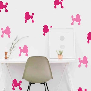 Set di adesivi murali barboncino Confetti - Disponibili vari colori, dimensioni e quantità