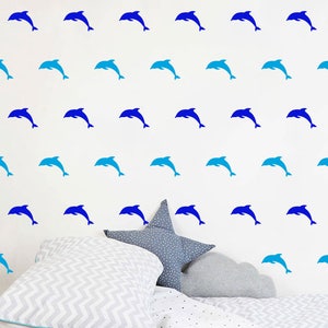 Set di adesivi murali a forma di delfino, adesivi murali con motivo a coriandoli - Disponibili in vari colori, dimensioni e quantità
