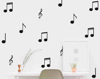 Set of Musical Notes wall decals set stickers wall pattern decals confetti decals - Multiple Colors, Sizes and Quantites available