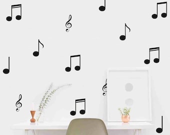 Set of Musical Notes wall decals set stickers wall pattern decals confetti decals - Multiple Colors, Sizes and Quantites available
