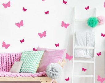 Set of Butterfly Wall Decals, Vinyl, Stickers - Multiple Colors, Sizes and Quantities available