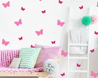 Set of Butterfly wall decals set stickers Confetti Feet Prints - Multiple Colors, Sizes and Quantities available