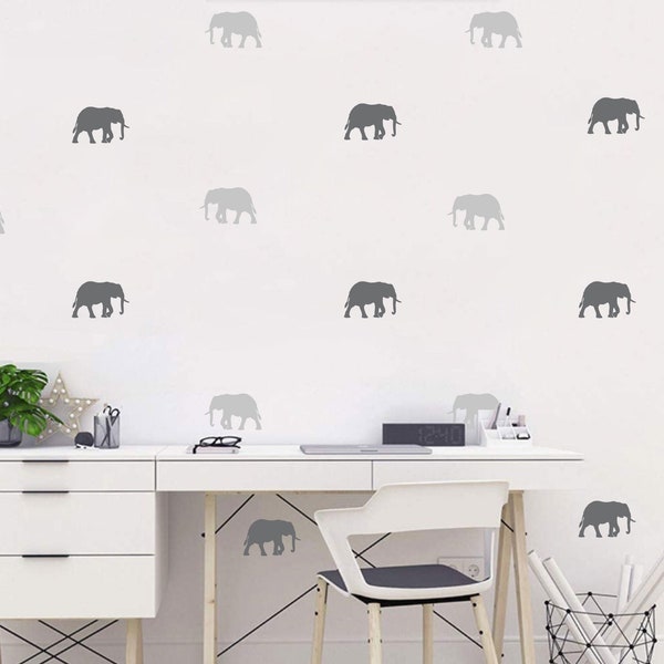 Ensemble de décalcomanies murales éléphants autocollants Confetti - Plusieurs couleurs, tailles et quantités disponibles