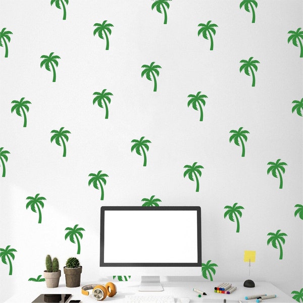 Set of Palm Tree wall decals set stickers Confetti - Multiple Colors, Sizes and Quantites available