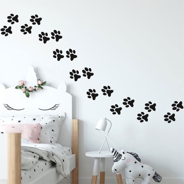 Set of Paw wall decals Dog Cat set stickers Confetti - Multiple Colors, Sizes and Quantities available