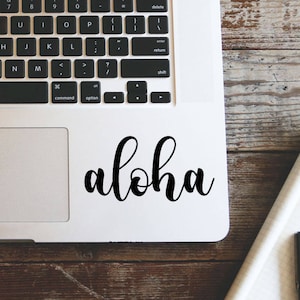 Aloha Laptop Decal, Vinyl, Macbook, Sticker, Window, Mac, Apple