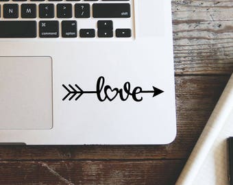 Love Arrow Laptop Vinyl Decal Macbook Sticker Window Mac Apple - available in 30 different colors