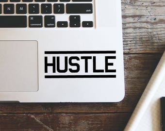 Hustle Laptop Vinyl Decal Macbook Sticker Window Mac Apple - available in 30 different colors