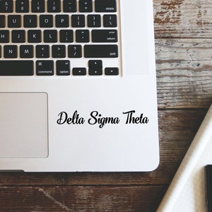 Delta Sigma Theta Laptop Decal, Vinyl, Window, Bumper, Sorority, Greek Letters, Sticker