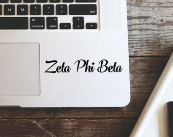 Zeta Phi Beta decal vinyl window bumper Sorority greek letters laptop sticker available in 9 different sizes and 30 different colors