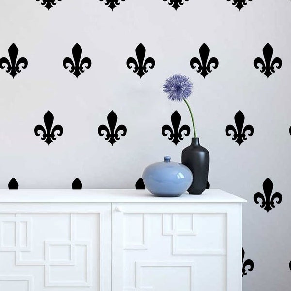 Set of Fleur de Lis wall decals set stickers wall decal pattern confetti decals - Multiple Colors, Sizes and Quantites available