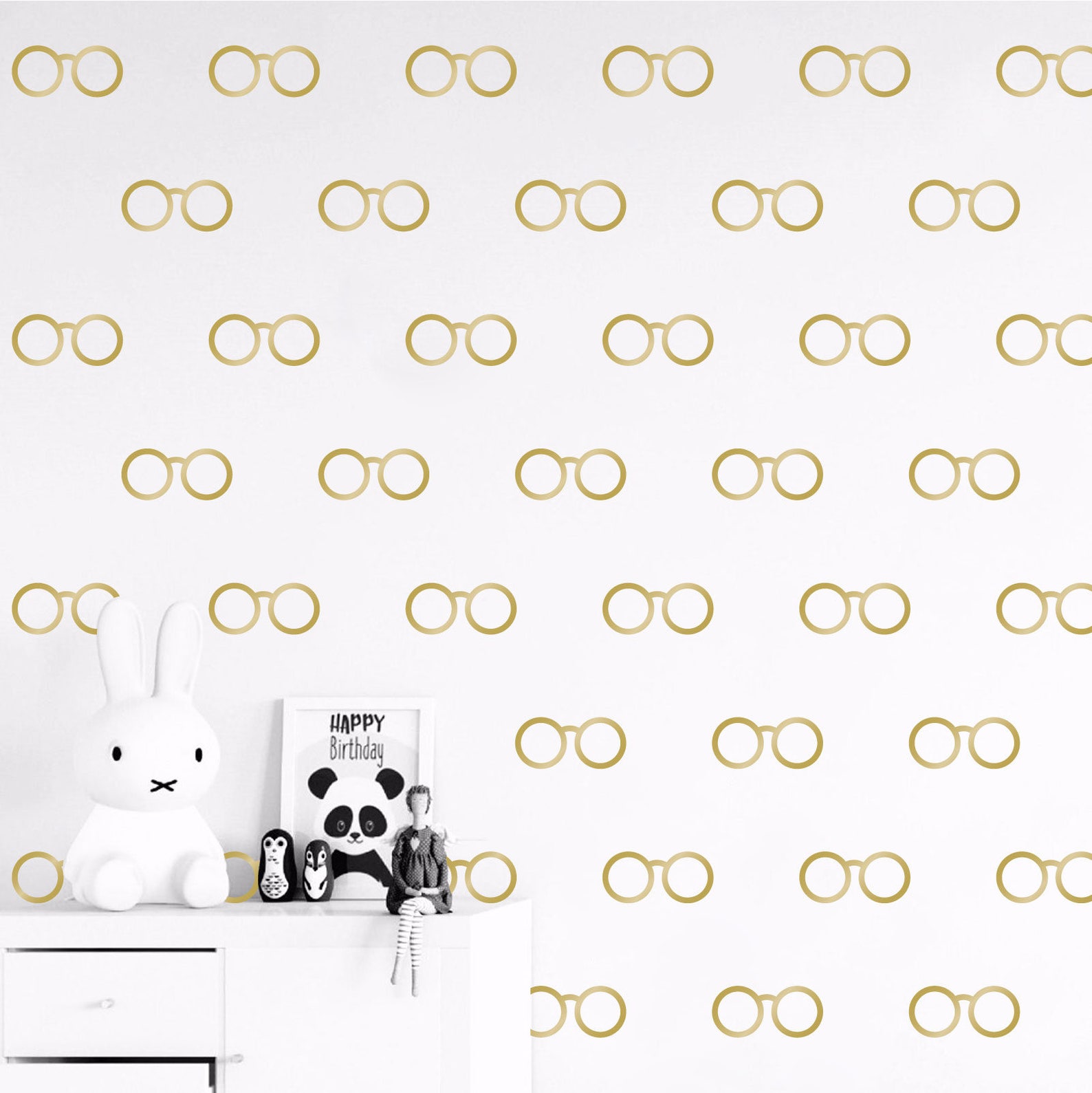 Set of Glasses Wall Decals Set Stickers Wall Pattern Decals Etsy