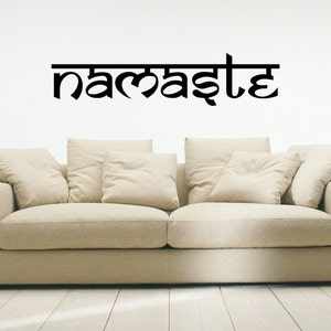 Namaste wall decal vinyl sticker Yoga wall art mural available in 11 different sizes and 30 different colors image 1