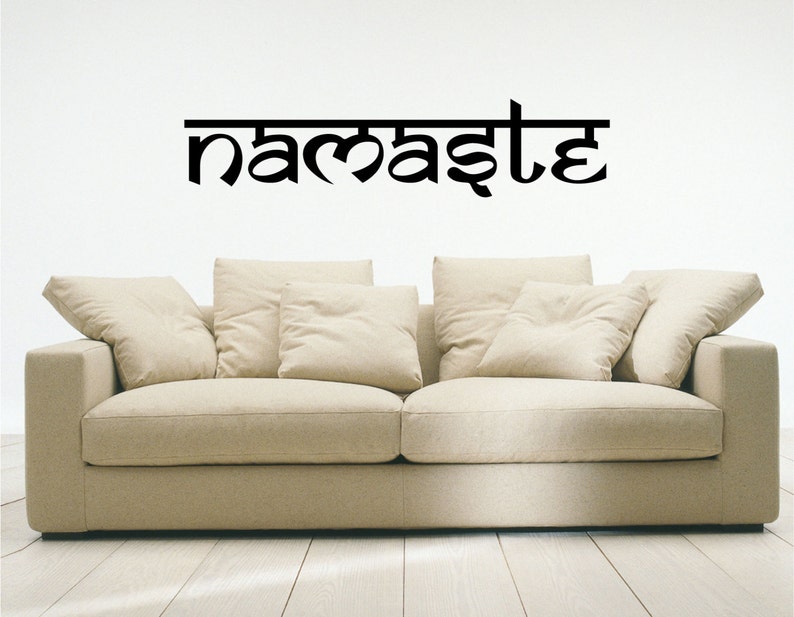 Namaste wall decal vinyl sticker Yoga wall art mural available in 11 different sizes and 30 different colors image 1