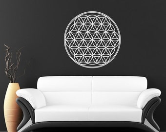 Seed Flower Of Life Mandala vinyl sticker wall art mural available in 7 different sizes and 30 different colors