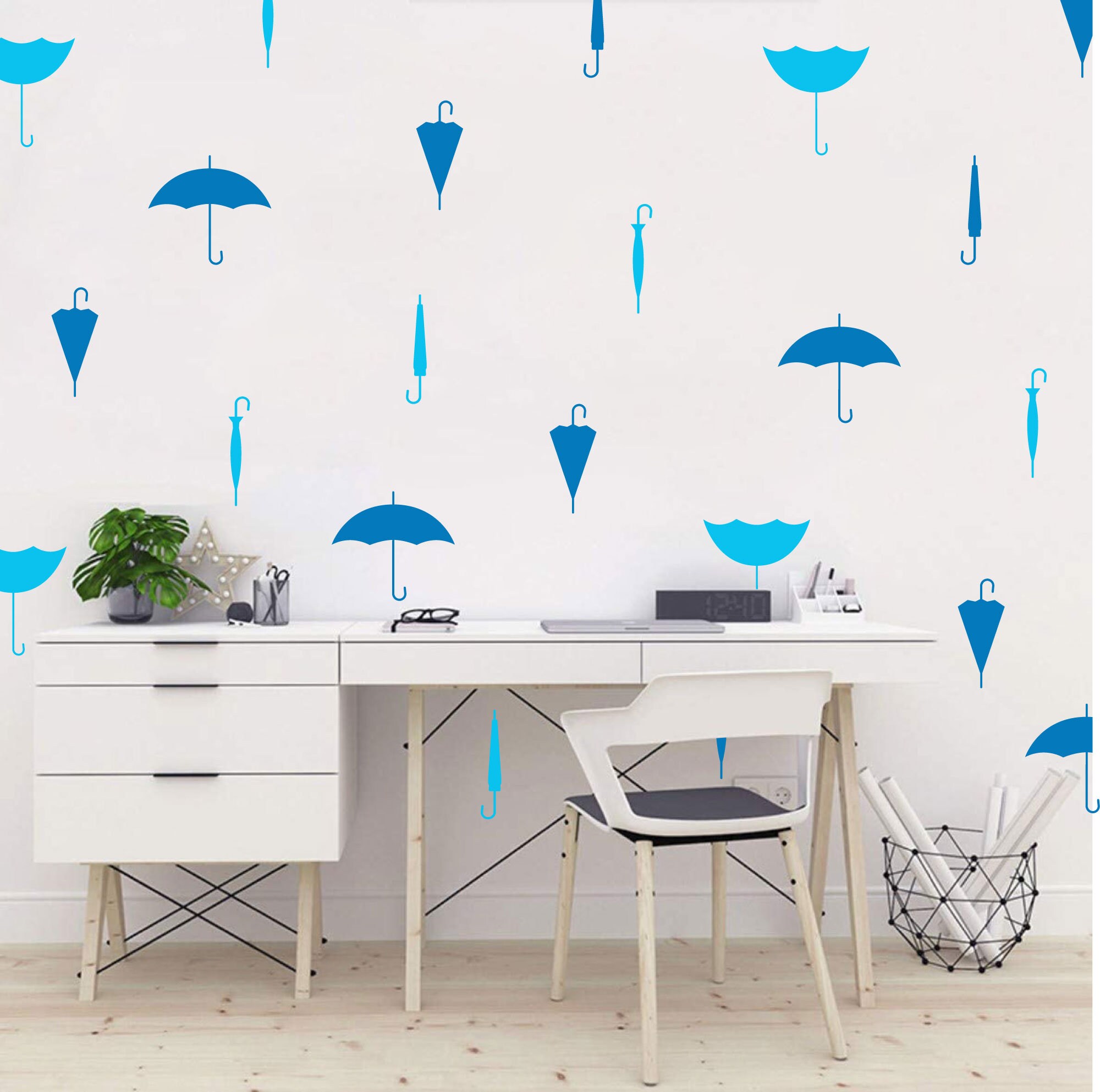 Set of Umbrella Wall Decals Set Stickers Wall Pattern Decals Etsy