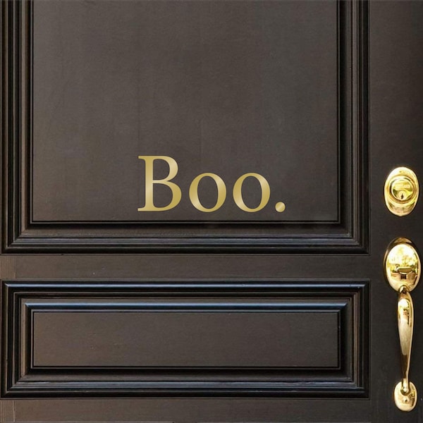 Boo Halloween Door decal, Front Door decal, Porch decal, Entry decal, wall decal sticker Holiday Quote - available in 30 different colors