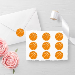 10er Set Basketball Aufkleber, Briefumschlag Aufkleber, Geburtstag Aufkleber, Glas Aufkleber, Aufkleber für Einladungen, Planer Aufkleber -30 verschiedene Farben erhältlich