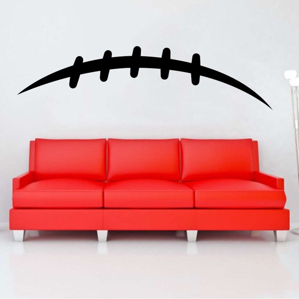 Football Laces Wandtattoo Jungenzimmer Sport Fußball Stiche Vinyl Sticker Kunst Wandbild erhältlich in 11 verschiedenen Größen und 30 verschiedenen Farben