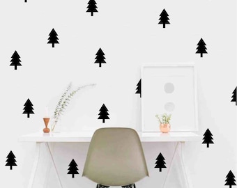 Set of Pine Tree wall decals set stickers wall pattern decals confetti decals - Multiple Colors, Sizes and Quantites available