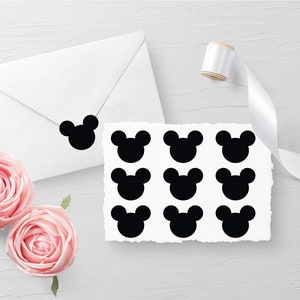 10er Set Mickey Aufkleber, Briefumschlag Aufkleber, Glas Aufkleber, Geburtstag Aufkleber, Einladung Aufkleber, Planer Aufkleber in 30 verschiedenen Farben erhältlich