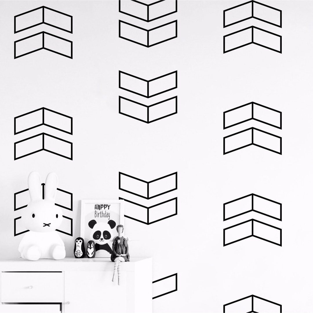 Set of Chevron Wall Decals Arrow Set Stickers Wall Pattern Etsy