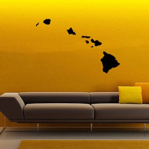 Hawaiian Island Wandaufkleber Vinyl-Aufkleber Hawaii-Wandkunst-Wandbild in 9 verschiedenen Größen und 30 verschiedenen Farben erhältlich