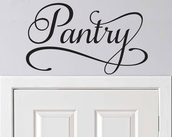 Pantry Kitchen Door wall decal vinyl sticker wall art mural available in 8 different sizes and 30 different colors