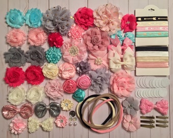 Kit de diadema de bricolaje, kit de diadema de baby shower, fiesta de cumpleaños, juego de pelo de bricolaje, accesorios para el cabello, kit de fabricación de diademas, diademas de bricolaje