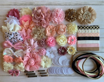 Kit de diadema de bricolaje, kit de diadema de baby shower, fiesta de cumpleaños, juego de cabello de bricolaje, accesorios para el cabello, kit de fabricación de diademas, diademas de bricolaje