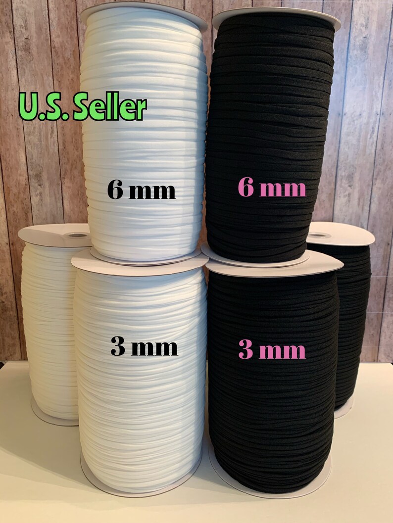 SALE!! Elastic for masks , Elastic cord for masks, elastic cord, nylon elastic, 3 mm 6 mm elastic, flat elastic for face masks 