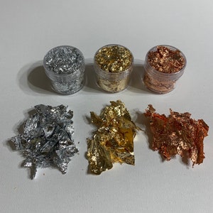Goudfolievlokken, Goudvlokken voor epoxyhars, Imitatie goudfolie, Bladgoudvlokken, Goudvlokken voor nagels, sieraden maken, kunst, ambachten, s